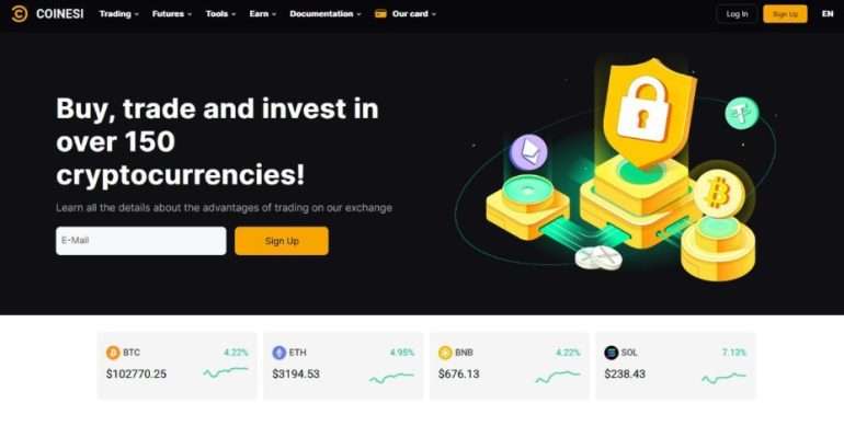 Coinesi: Ведущая платформа для торговли криптовалютами и пассивного дохода